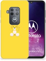 Motorola One Zoom Telefoonhoesje met Naam Baby Leopard