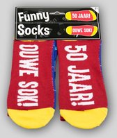 Sokken - Funny socks - 50 jaar! Ouwe sok! - In cadeauverpakking met gekleurd lint