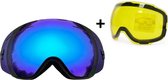 5one® Alpine 2 kinder skibril - Blue revo + gele lens - antic-ondens
