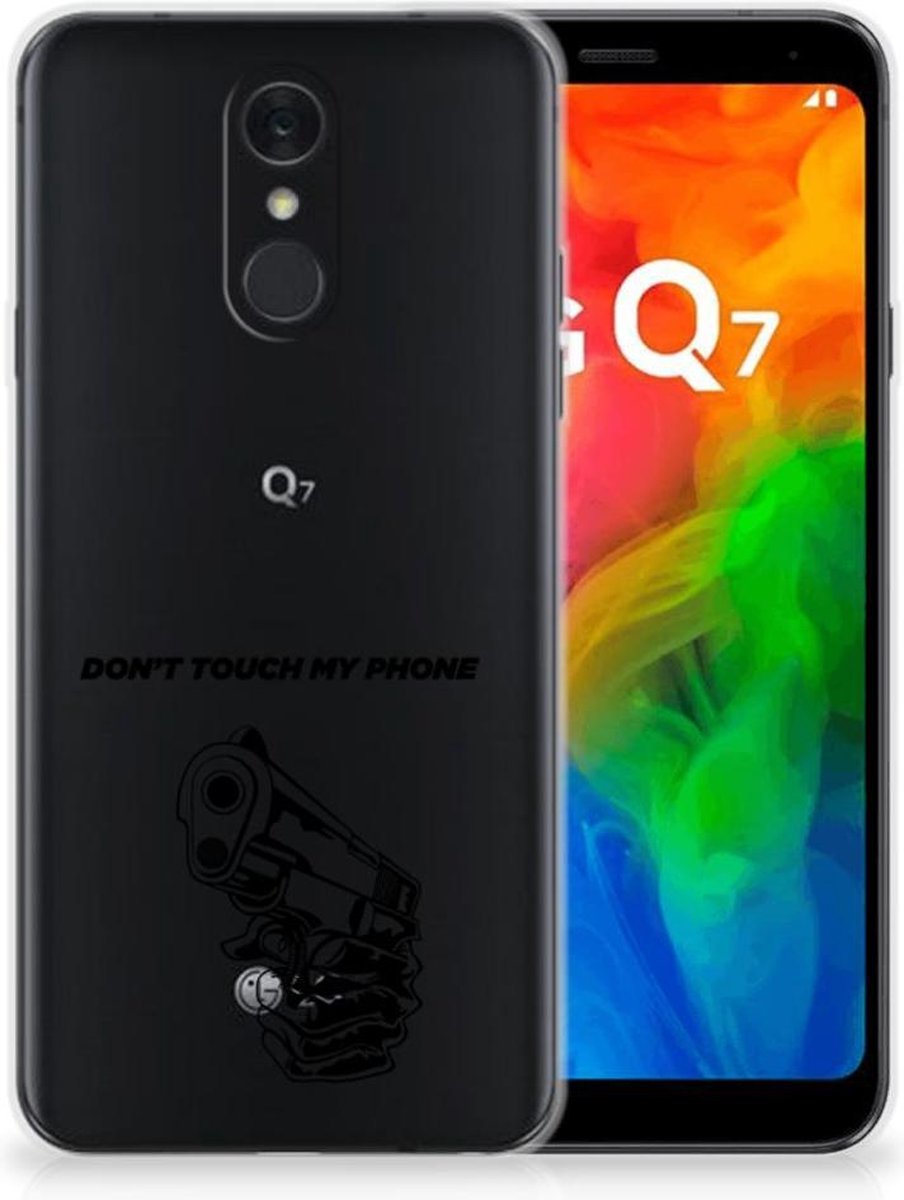 LG Q7 Silicone-hoesje Gun Don't Touch My Phone