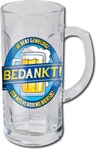 Bierpul - Bedankt - Gevuld met gemengd Snoep  - In cadeauverpakking met gekleurd lint