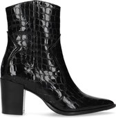 Manfield - Dames - Lakleren laarsjes met crocoprint - Maat 40