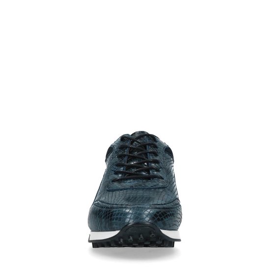 Donkerblauwe sneakers met crocoprint - Heren | MANFIELD