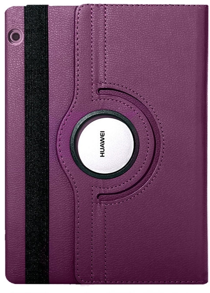 Mobigear Tablethoes geschikt voor Huawei MediaPad T5 10.1 Hoes | Mobigear DuoStand Draaibare Bookcase - Paars