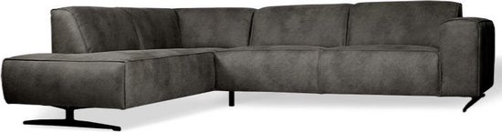 Hoekbank Lambada chaise | leer grijs 104 | 2,10 2,76 mtr breed | bol.com