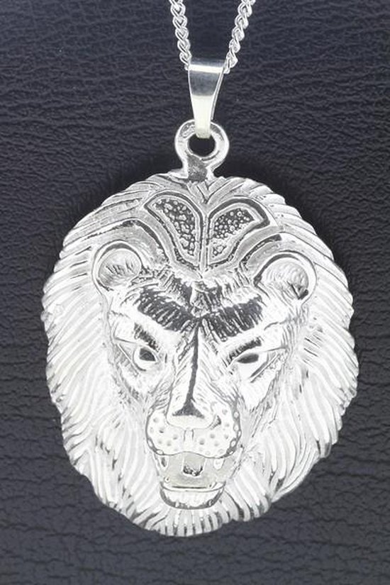 Pendentif chaîne tête de lion en argent - grand | bol.com