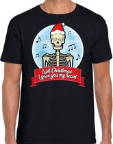 Fout Kerst shirt / t-shirt - Last Christmas i gave you my heart - zwart voor heren - kerstkleding / kerst outfit XL (54)