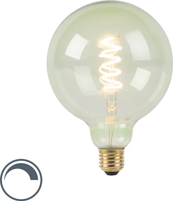 mode specificeren niet verwant LUEDD E27 dimbare LED spiraal filament lamp G125 groen 200 lm 2100K |  bol.com