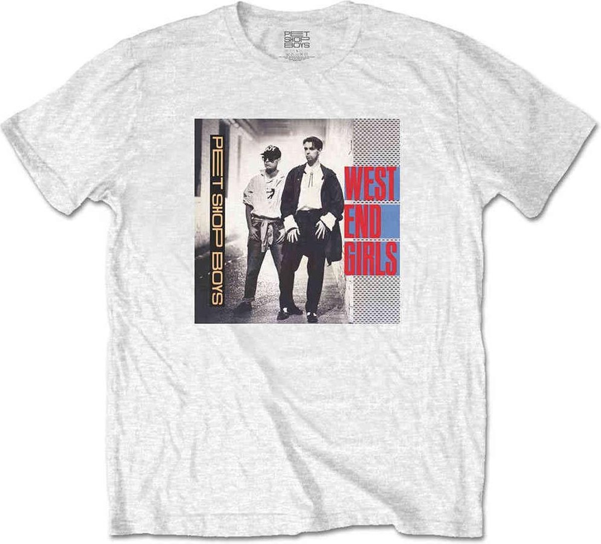 Pet Shop Boys Heren Tshirt -2XL- West End Girls Wit - Rock Off