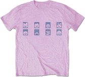 BT21 Heren Tshirt -M- Group Squares Roze