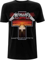 Metallica Heren Tshirt -M- Master Of Puppets Cross Zwart