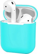 Hoes voor Apple AirPods Hoesje Case Siliconen Cover Ultra Dun - Cyaan