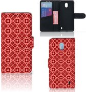 Nokia 1 Plus Telefoon Hoesje Batik Red