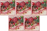 100x Kerst servetten in kerstsfeer 33 x 33 cm - Kerstdiner tafeldecoratie versieringen - Papieren wegwerpservetten 3-laags
