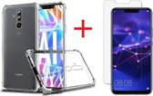 Huawei Mate 20 Lite Transparant Anti Burst Shock Hoesje + Glazen screenprotector - van Bixb