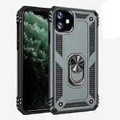 Ntech Apple iPhone 11 Armor Hoesje Ringhouder TPU - Donker Groen