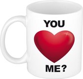 Romantische mok / beker you love me - Valentijnsdag - keramiek - koffiemok / theebeker