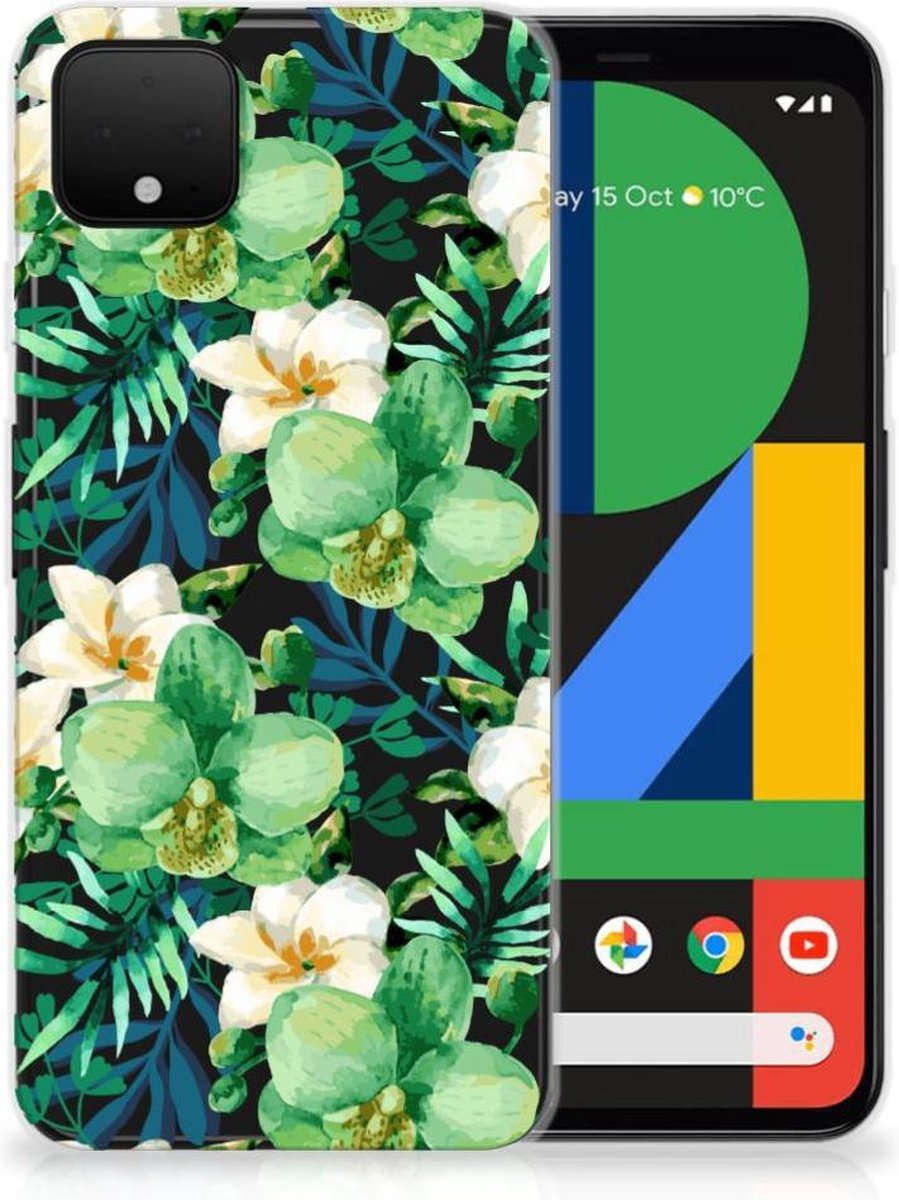 Google Pixel 4 XL TPU Case Orchidee Groen