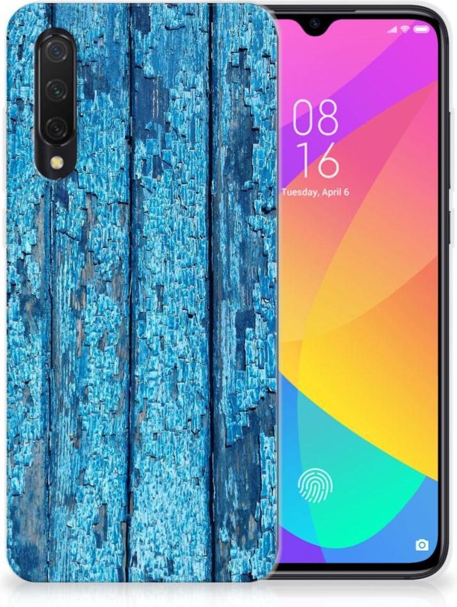 Xiaomi Mi 9 Lite Bumper Hoesje Wood Blue