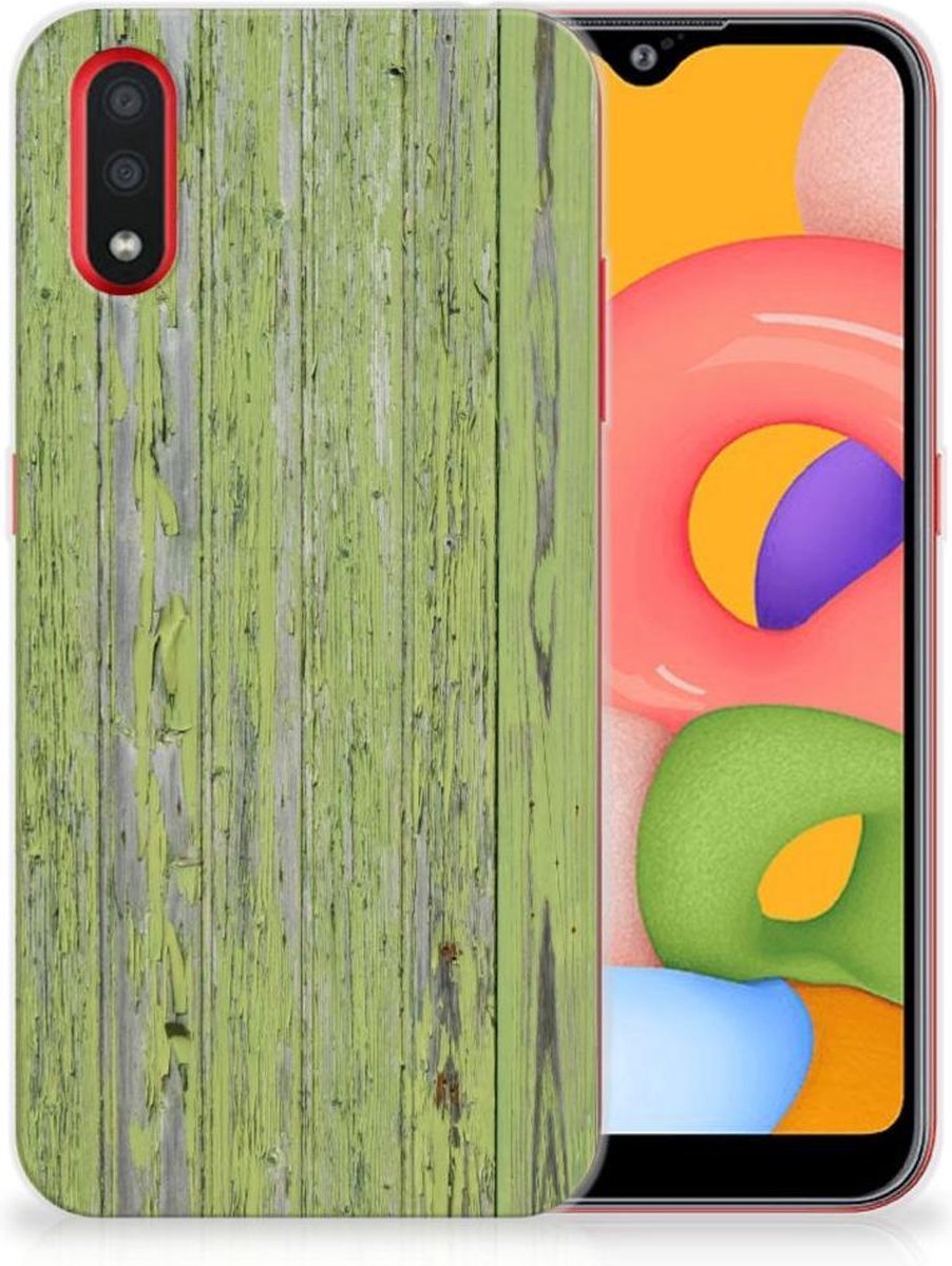 Samsung Galaxy A01 Bumper Hoesje Green Wood