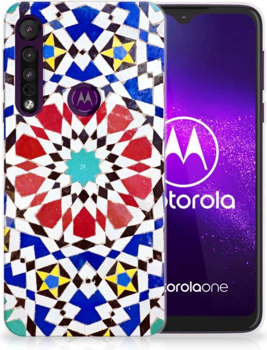 Motorola One Macro TPU Siliconen Hoesje Mozaïek