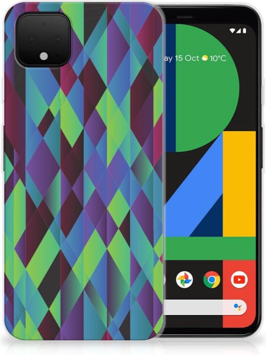 Google Pixel 4 XL TPU Hoesje Abstract Green Blue