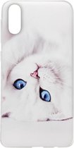 ADEL Siliconen Back Cover Softcase Hoesje Geschikt voor Samsung Galaxy A70(s) - Katten Wit