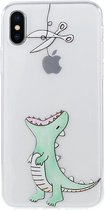 GadgetBay Dino iPhone X XS TPU hoesje - Doorzichtig Groen