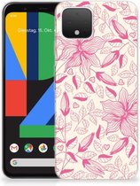 Back Cover Google Pixel 4 TPU Siliconen Hoesje Pink Flowers
