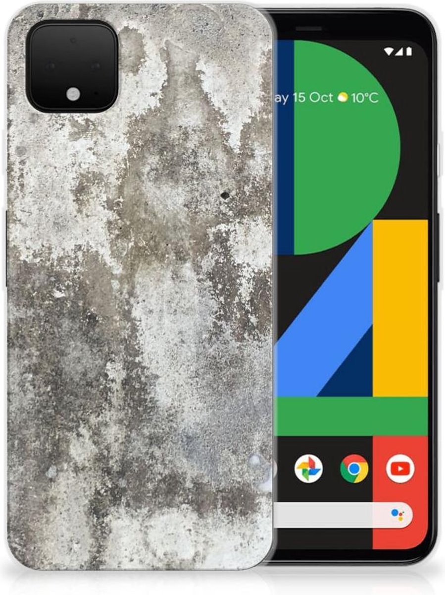 Google Pixel 4 XL TPU Siliconen Hoesje Beton Print