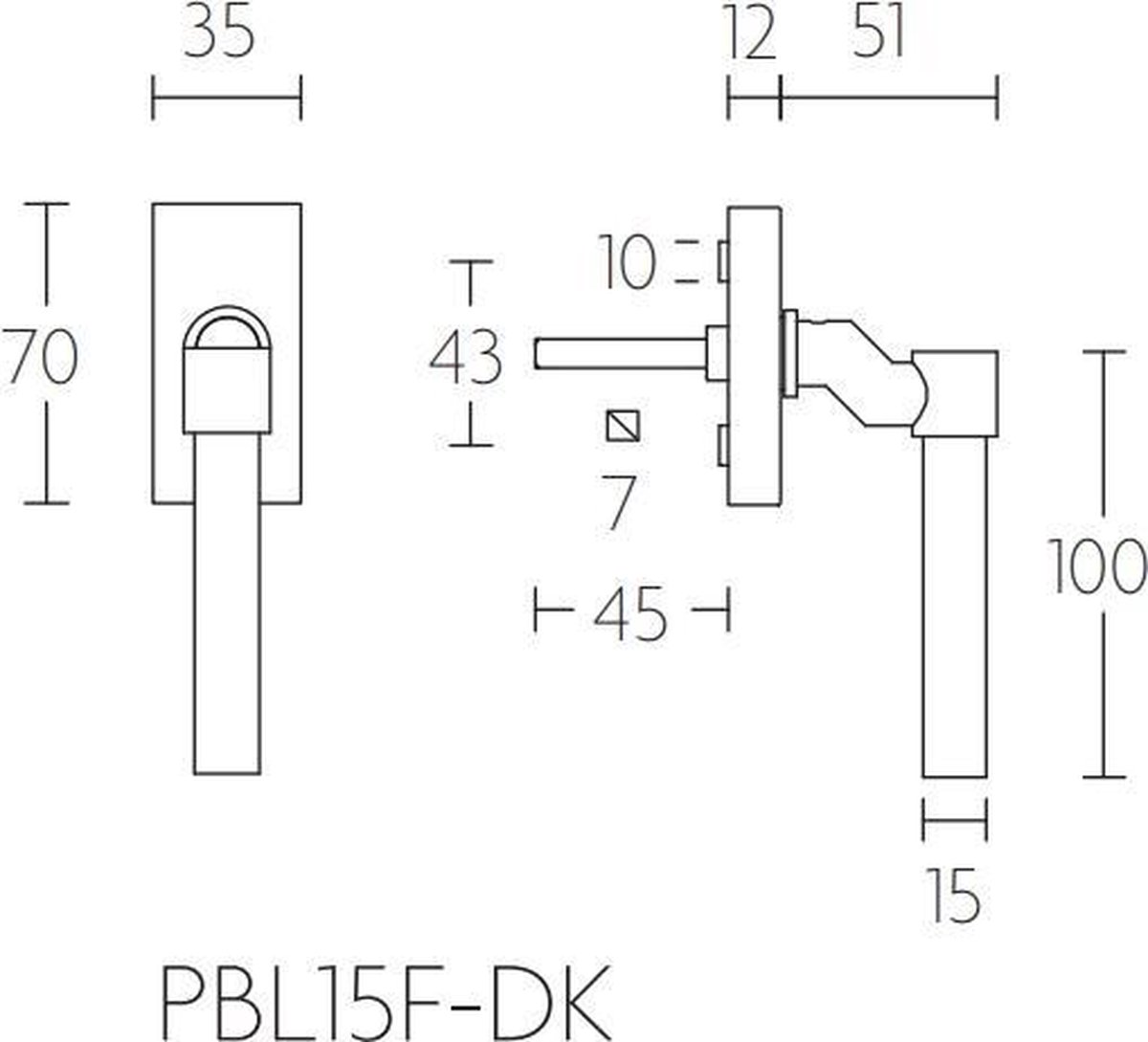 Formani ONE PBL15F-DK draaikiepgarnituur mat zwart - verkropt