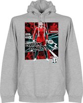 Sweat à Capuche Ronaldo Portugal Comic - Gris - XXL