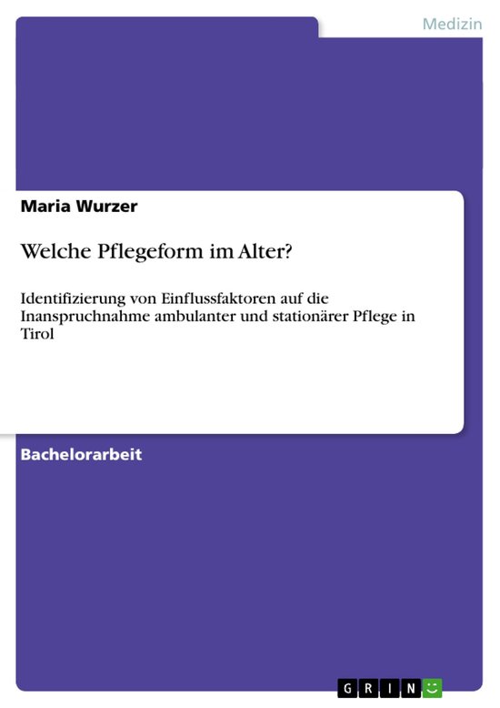 Welche Pflegeform im Alter? - cover