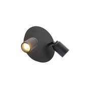 QAZQA ducha - Moderne Plafondlamp voor badkamer - 2 lichts - Ø 200 mm - Zwart -