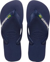 Havaianas Brasil Logo Unisex Slippers - Navy Blue - Maat 37/38