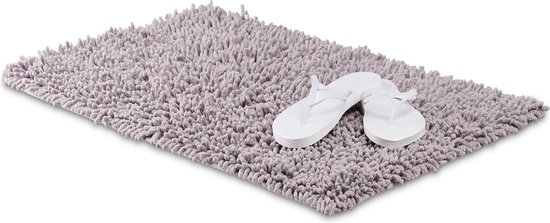 Numeriek bladzijde elf relaxdays Badmat - grijs - antislip douchemat van 100% katoen - badkamer  mat - wasbaar... | bol.com