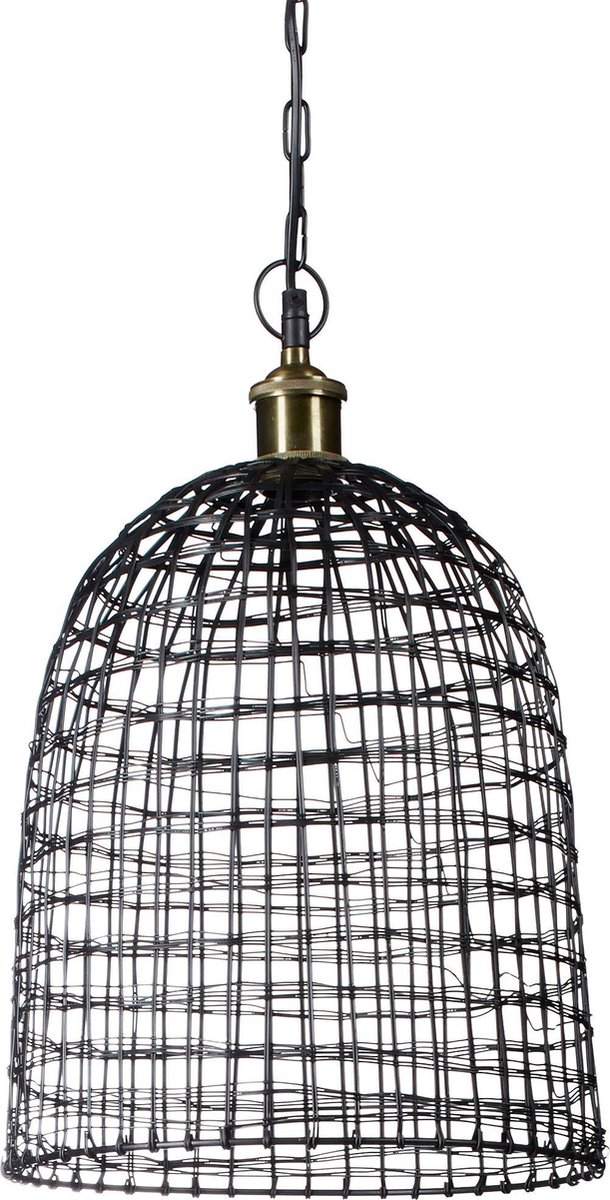 Relaxdays Industriële Lamp - Pendellamp Metaal Messing Uiterlijk Plafondlamp Hanglamp