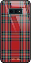 Samsung S10e hoesje glass - Tartan rood | Samsung Galaxy S10e case | Hardcase backcover zwart