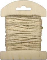 Decoratie/hobby touw jute op kaart 10 meter x  8 mm -  Creatief hobbytouw / deco - Cadeautjes inpakken - Verpakkingsmateriaal naturel