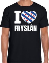 Zwart I love Fryslan t-shirt heren L
