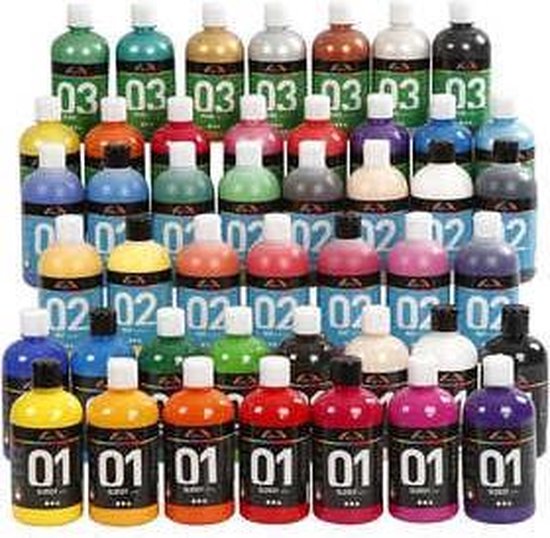 Artina Crylic - Set de colores acrílicos de Artina 10 x 120 ml - OPS-7753 Artina Crylic - Set de colores acrílicos de Artina 10 x 120 ml - OPS-7753