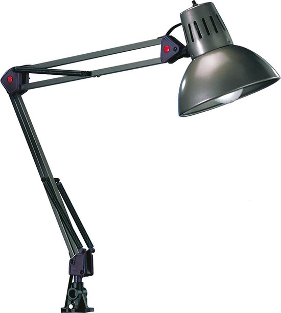 LED Klemlamp - Trion Tajin - E27 Fitting - Glans Grijs - Aluminium | bol.com