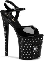 Pleaser Sandaal met enkelband, Paaldans schoenen -36 Shoes- STARDUST-809 Paaldans schoenen Zwart