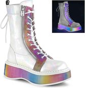 Demonia Laarzen -37 Shoes- EMILY-350 Wit/Multicolours