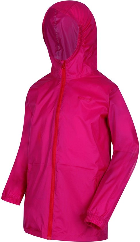 Regatta - Kids Pack It III Opvouwbaar Kinder Regenjack - Donker Roze - Maat 164