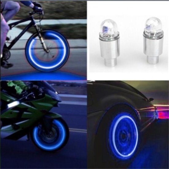 Bol Com 2 Pcs Bike Supplies Neon Strobe Led Tire Valve Caps Lights