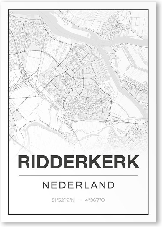 Poster/plattegrond RIDDERKERK - A4
