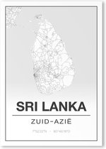 Poster/plattegrond SRI-LANKA - 30x40cm
