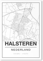 Poster/plattegrond HALSTEREN - 30x40cm