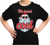 Foute kerst shirt / t-shirt - this dude is cool met stoere santa zwart voor kinderen - kerstkleding / christmas outfit L (140-152)
